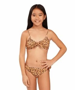 Budget ❤️ Billabong Orange Leopard Bow-Accent 👙 Bikini - 👧 Girls 😍