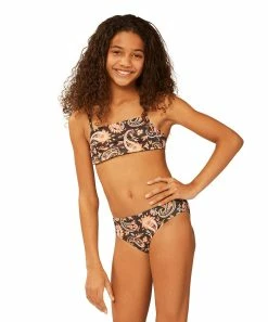 Coupon 😍 Billabong Black Paisley Moongazer Reversible 👙 Bikini - 👧 Girls 😍