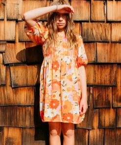 Buy 🎉 Billabong Sugar Coral Floral Love Empire-Waist 👗 Dress - 👧 Girls 👍