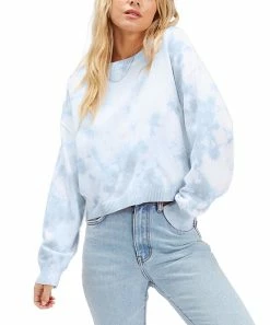 Best Pirce 👏 Billabong Sweet Blue Tie Dye Under The Sun Sweater - Juniors ⭐