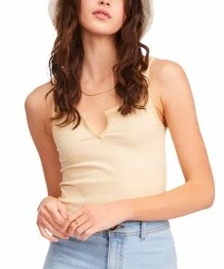Best Sale ✨ Billabong Desert Sand Ribbed Notch-Neck Tank - Juniors 🧨