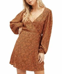 Best reviews of 😀 Billabong Toffee Animal-Print Spring Romance Wrap 👗 Dress - Juniors 🔔