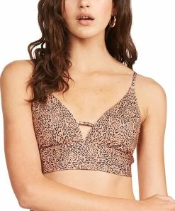 Cheapest 😀 Billabong Toffee Animal-Print Hidden Shore V-Neck Cami 👙 Bikini Top - Juniors 🛒