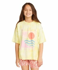 New ๐ Billabong Light Yellow & Coral True 'Billabong' Oversize Tee - ๐ง Girls ๐ฏ