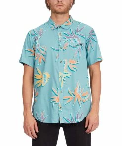 Wholesale 👍 Billabong Light Marine Sundays Floral Short-Sleeve Button-Up - Men 🧨