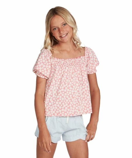 Brand new ⭐ Billabong Sorbet Floral Perfect Puff-Sleeve Top - 👧 Girls ⌛