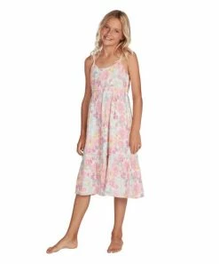 Cheapest 😉 Billabong Pink Floral Salt Crystal Tropical Getaway Sleeveless 👗 Dress - 👧 Girls 🛒