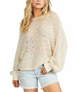Best reviews of 🌟 Billabong White Cap Forever Golden Hollow Out Sweater - Juniors ✨