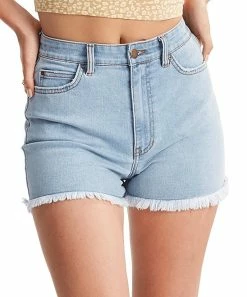 Wholesale ✨ Billabong Light Blue So Cheeky Denim High-Waist Shorts - Juniors 🎁