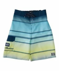 New ⭐ Billabong Midnight & Lime Stripe All Day Boardshorts - Boys ⭐