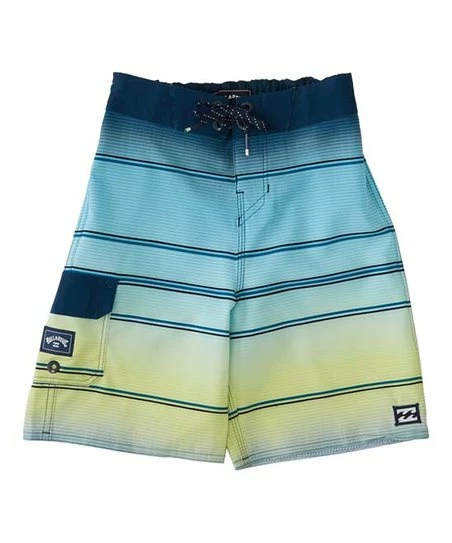 New ⭐ Billabong Midnight & Lime Stripe All Day Boardshorts - Boys ⭐