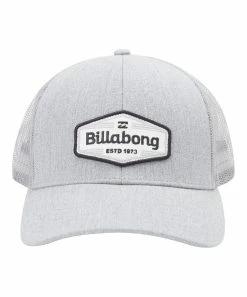 Cheap 🌟 Billabong Heather Gray Logo Trucker Hat 💯