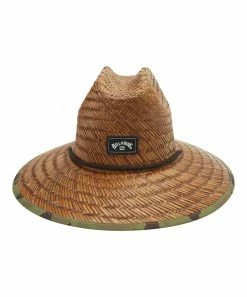 New 🔔 Billabong Brown Camo Logo Wide-Brim Tides Sunhat 🤩