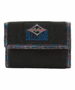 Flash Sale ✔️ Billabong Black & Cobalt Blue Logo Tri-Fold Wallet 🛒