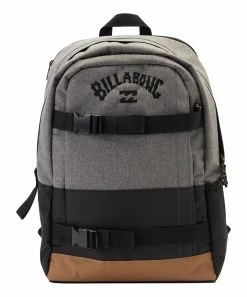 Cheap 🔥 Billabong Heather Gray & Black Logo Command Skate 🎒 Backpack 😍