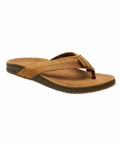 Outlet 🌟 Billabong Brown Brunswick Leather Flip-Flop - Men ❤️
