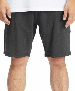 Coupon ⭐ Billabong Black Elastic-Waist Drawstring Hudson Shorts - Men 👏