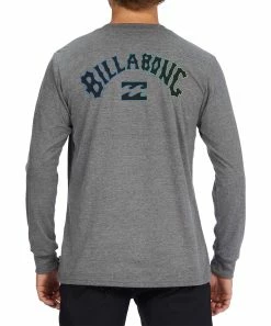 Outlet 🔥 Billabong Heather Gray Logo Arch Long-Sleeve Tee - Men ⌛