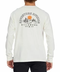 Cheapest 🔔 Billabong Off-White Logo A/Div Highland Long-Sleeve Tee - Men 🌟