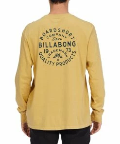 Best Sale 😉 Billabong Straw Yellow Logo Union Long-Sleeve Tee - Men 👏