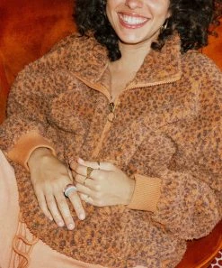 Buy ✔️ Billabong Desert Clay Leopard Time Off Fleece Half-Zip Jacket - Juniors 🎁