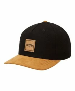 Cheap 😉 Billabong Black & Tan Stacked Up Wool-Blend Snapback Cap 💯