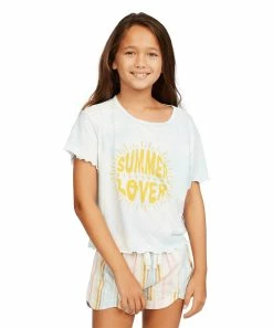 Buy ⭐ Billabong Clear Sky 'Summer Lover' Girlfriend Ruffle-Accent Short-Sleeve Top - 👧 Girls 😀